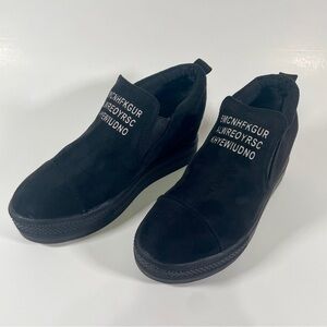 Letter sneakers, wedge style, US size 8.5